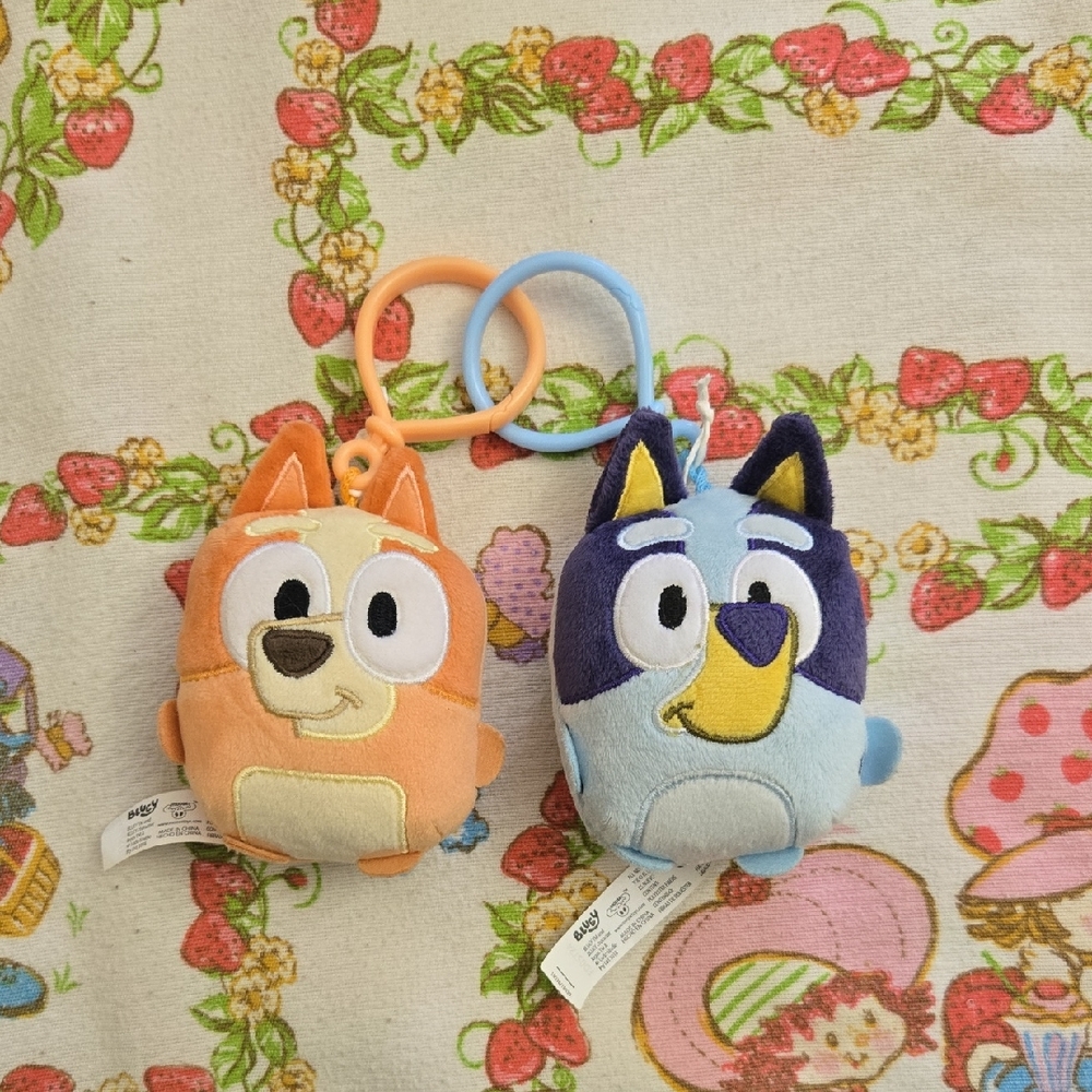 Bluey And Bingo Cartoon Character Plush Keychains